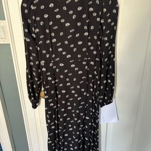 Wilfred Black and White Floral Long Sleeve Dress
